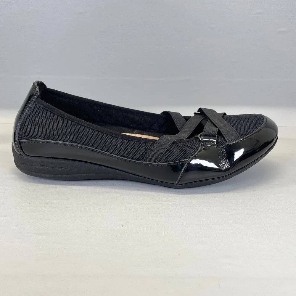 Earth Spirit Peni Ballet Flats Womens Size 11 Black Casual Slip On Comfort Shoes